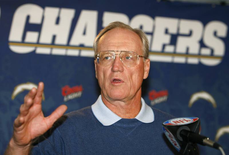 FILE - San Diego Chargers head coach Marty Schottenheimer answers a question at a news conference in San Diego, in this Wednesday, Jan. 17, 2007, file photo. Schottenheimer died Monday night, Feb. 8, 2021,  at a hospice in Charlotte, North Carolina.